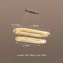 GobekUsa Crystal Chandelier Pendant Lights Dimmable LED Oval Lustre Hang Lamp