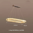 GobekUsa Crystal Chandelier Pendant Lights Dimmable LED Oval Lustre Hang Lamp