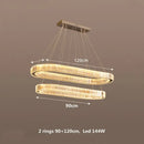 GobekUsa Crystal Chandelier Pendant Lights Dimmable LED Oval Lustre Hang Lamp