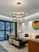 GobekUsa Crystal Chandelier Ring Light Modern Elegant Dining Living Room Lighting