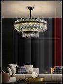 GobekUsa Crystal Chandelier Round Light Fixture for Luxury Living Room Décor