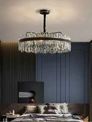 GobekUsa Crystal Chandelier Round Light Fixture for Luxury Living Room Décor