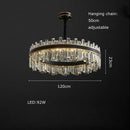 GobekUsa Crystal Chandelier Round Light Fixture for Luxury Living Room Décor