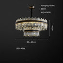 GobekUsa Crystal Chandelier Round Light Fixture for Luxury Living Room Décor