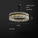 GobekUsa Crystal Chandelier Round Light Fixture for Luxury Living Room Décor