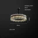 GobekUsa Crystal Chandelier Round Light Fixture for Luxury Living Room Décor