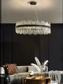 GobekUsa Crystal Chandelier Round Light Fixture for Luxury Living Room Décor