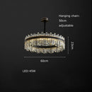 GobekUsa Crystal Chandelier Round Light Fixture for Luxury Living Room Décor