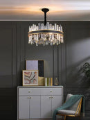 GobekUsa Crystal Chandelier Round Light Fixture for Luxury Living Room Décor