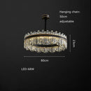 GobekUsa Crystal Chandelier Round Light Fixture for Luxury Living Room Décor