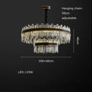 GobekUsa Crystal Chandelier Round Light Fixture for Luxury Living Room Décor