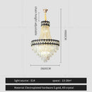 GobekUsa Crystal Chandelier Spiral Staircase Hall Lamp Duplex Living Room Hardware Texture