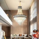 GobekUsa Crystal Chandelier Spiral Staircase Hall Lamp Duplex Living Room Hardware Texture