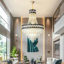 GobekUsa Crystal Chandelier Spiral Staircase Living Room Lamp Texture Design