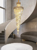 GobekUsa Crystal Chandelier Spiral Staircase Luxury Lighting