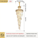 GobekUsa Crystal Chandelier Spiral Staircase Luxury Lighting