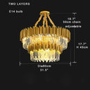 GobekUsa Crystal Chandelier Stainless Steel K9 Cristal Suspension Lamps Classic Gold Luxury