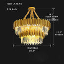 GobekUsa Crystal Chandelier Stainless Steel K9 Cristal Suspension Lamps Classic Gold Luxury