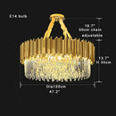 GobekUsa Crystal Chandelier Stainless Steel K9 Cristal Suspension Lamps Classic Gold Luxury