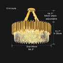 GobekUsa Crystal Chandelier Stainless Steel K9 Cristal Suspension Lamps Classic Gold Luxury