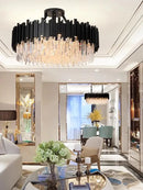 GobekUsa Crystal Chandelier Stainless Steel K9 Cristal Suspension Lamps Classic Gold Luxury