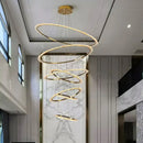 GobekUsa Crystal Chandelier Stair Pendant Lamp for Modern Home Decoration & Living Room Lighting