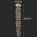 GobekUsa Crystal Chandelier Stair Pendant Lamp Living Room Interior Lighting