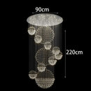 GobekUsa Crystal Chandelier Stair Pendant Lamp Living Room Lighting