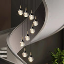GobekUsa Crystal Chandelier Stair Pendant Lamp Living Room Interior Lighting