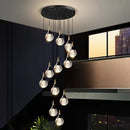 GobekUsa Crystal Chandelier Stair Pendant Lamp Living Room Interior Lighting