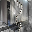 GobekUsa Crystal Chandelier Stair Pendant Lamp Living Room Interior Lighting