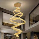 GobekUsa Crystal Chandelier Stair Pendant Lamp Living Room Lighting Modern Interior Decor