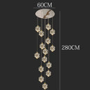 GobekUsa Crystal Chandelier Stair Pendant Lamp Living Room Interior Lighting