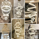 GobekUsa Crystal Chandelier Stair Pendant Lamp Living Room Lighting Modern Interior Decor