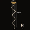 GobekUsa Crystal Chandelier Stair Pendant Lamp Living Room Interior Lighting