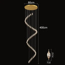 GobekUsa Crystal Chandelier Stair Pendant Lamp Living Room Interior Lighting