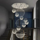 GobekUsa Crystal Chandelier Stair Pendant Lamp Living Room Lighting