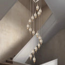 GobekUsa Crystal Chandelier Stair Pendant Lamp Living Room Interior Lighting