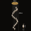 GobekUsa Crystal Chandelier Stair Pendant Lamp Living Room Interior Lighting