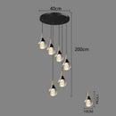 GobekUsa Crystal Chandelier Stair Pendant Lamp Living Room Interior Lighting