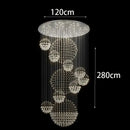 GobekUsa Crystal Chandelier Stair Pendant Lamp Living Room Lighting