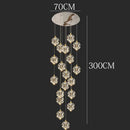 GobekUsa Crystal Chandelier Stair Pendant Lamp Living Room Interior Lighting