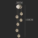 GobekUsa Crystal Chandelier Stair Pendant Lamp Living Room Interior Lighting