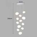GobekUsa Crystal Chandelier Stair Pendant Lamp Living Room Interior Lighting