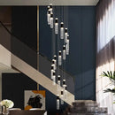 GobekUsa Crystal Chandelier Stair Pendant Lamp Living Room Lighting