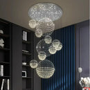 GobekUsa Crystal Chandelier Stair Pendant Lamp Living Room Lighting