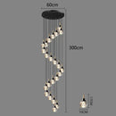 GobekUsa Crystal Chandelier Stair Pendant Lamp Living Room Interior Lighting