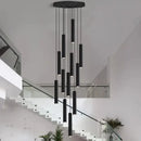 GobekUsa Crystal Chandelier Stair Pendant Lamp Living Room Lighting