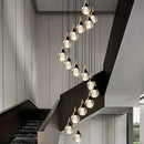 GobekUsa Crystal Chandelier Stair Pendant Lamp Living Room Interior Lighting