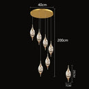GobekUsa Crystal Chandelier Stair Pendant Lamp Living Room Interior Lighting